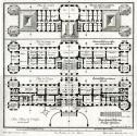 Salomon Kleiner, Drey Grund-Risse des Haupt-Gebäudes, 1736, Radierung, Plattenmaße: 40,4 x 40,1 ...