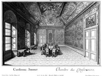 Salomon Kleiner, Conferenz Zimmer, 1733, Radierung, Plattenmaße: 29,4 x 39,4 cm, Belvedere, Wie ...