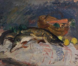 László Mattyasovszky-Zsolnay, Stillleben mit Fischen, vor 1935, Öl auf Leinwand, 53,3 x 65 cm,  ...