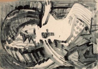 Hildegard Joos, Ohne Titel (Abstrakte Komposition), undatiert, Tusche auf Papier, 61 x 43 cm, B ...