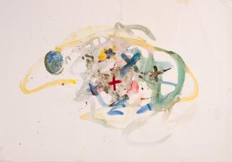Hildegard Joos, Ohne Titel, Tusche und Gouache afu Aquarellpapier, 50 x 72 cm