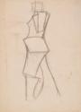 Marc Adrian, Figurenstudie (Rückseite), Bleistift auf Papier, 40,5 x 29,6 x 3 cm, Belvedere, Wi ...
