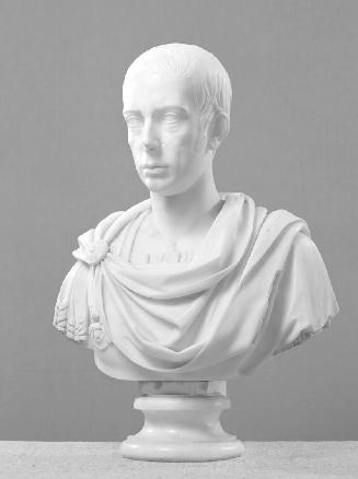 Johann Nepumuk Schaller, Kaiser Franz I. von Österreich, 1815, Carraramarmor auf Säulenstumpf a ...