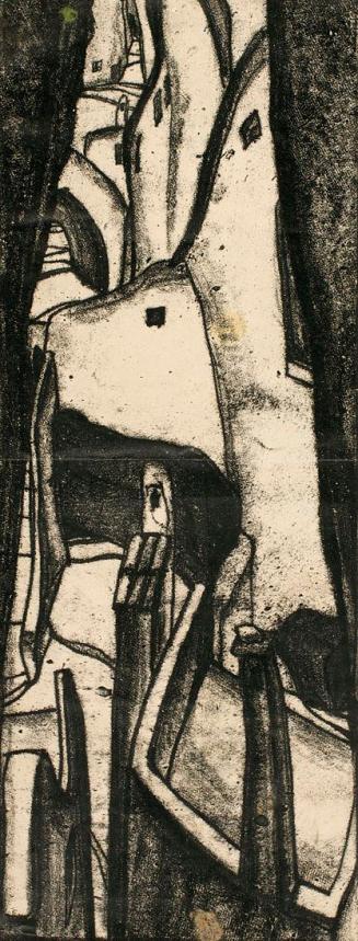 Ernestine Rotter-Peters, Häuserschlucht II, 1930–1940, Monotypie, 79,5 x 29,5 cm, Belvedere, Wi ...