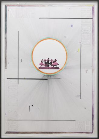 Nick Oberthaler, Neue Heiden hat das Land, 2008, Mischtechnik auf Papier, 140 x 100 cm, Belvede ...