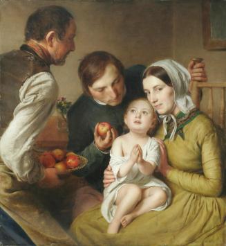 Johann Baptist Reiter, Das Bittenlernen (Familie Reiter), 1854, Öl auf Leinwand, 102 x 93 cm, B ...