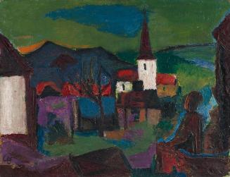 Leopold Birstinger, Nächtlicher Himmel, 1953, Öl auf Leinwand, 64,5 x 84,5 cm, Leihgabe der Art ...