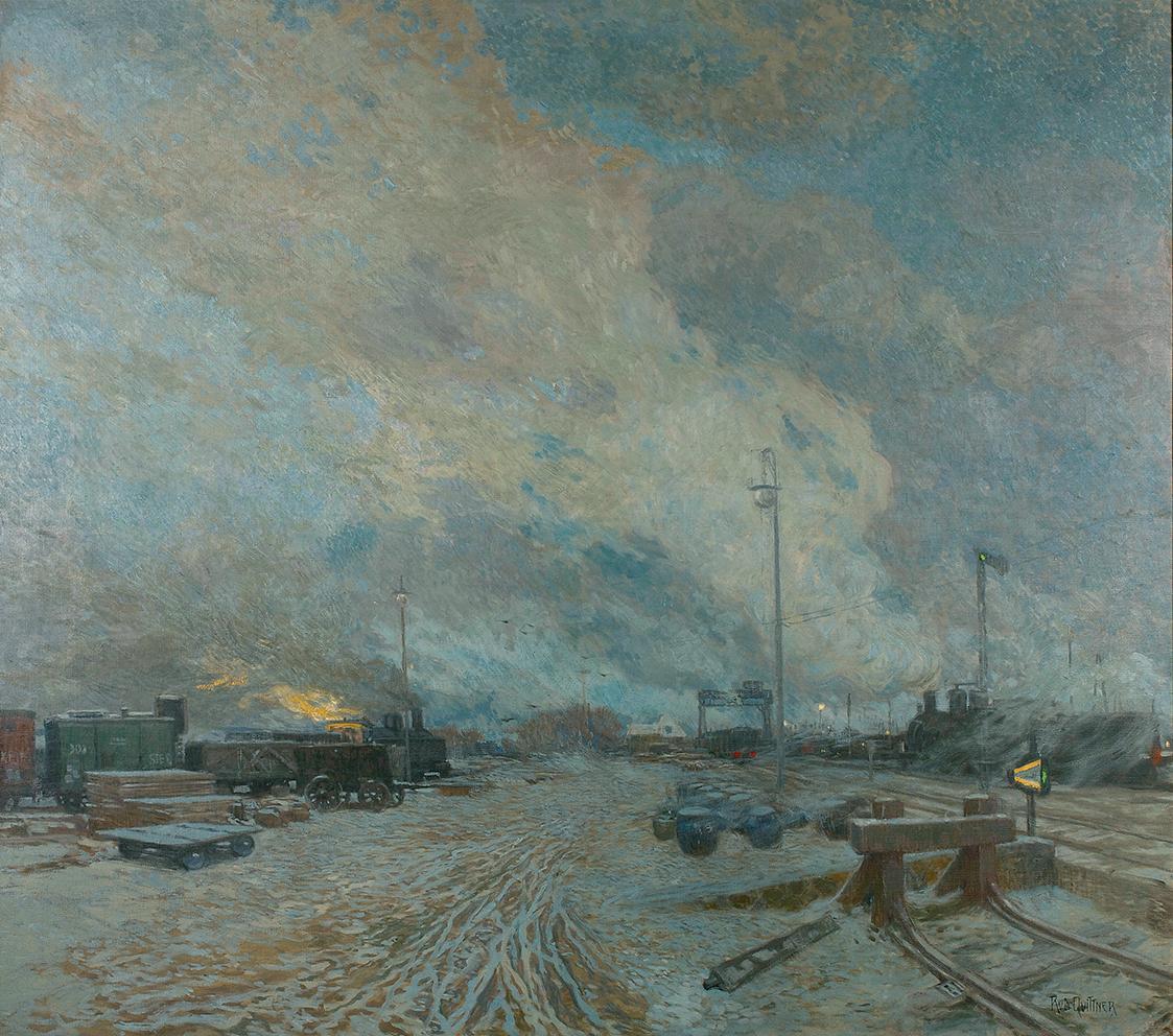 Rudolf Quittner, Frachtenbahnhof, Öl auf Leinwand, um 1900, 120 x 168 cm, Belvedere, Wien, Inv. ...