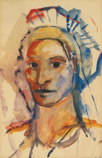 Marie-Cécile Boog, Lichtengel - Porträt Herbert Boeckl, 1965, Aquarell auf Papier, 37 x 23,5 cm ...