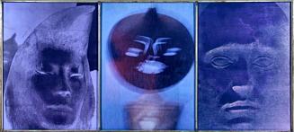 Birgit Jürgenssen, Faces of the Moon, 1988, Lichtprojektion, Farbfotografie, Stoff, Artothek de ...