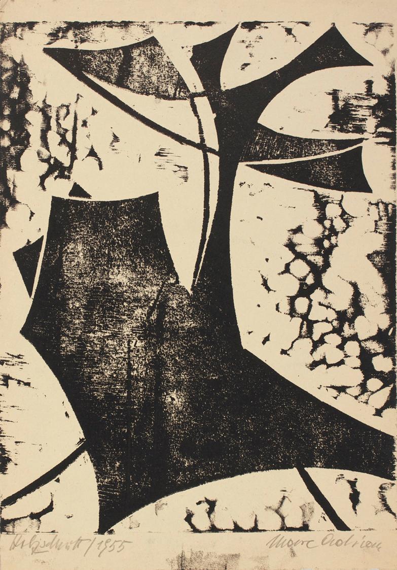 Marc Adrian, Holzschnitt, 1955, Holzschnitt auf Papier, 34,2 × 23,3 cm, Belvedere, Wien, Inv.-N ...