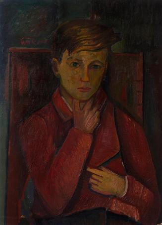 Walter André Königshofer, Knabenporträt (Lothar Blank), 1963, Öl auf Karton, 71 x 52 cm, Belved ...