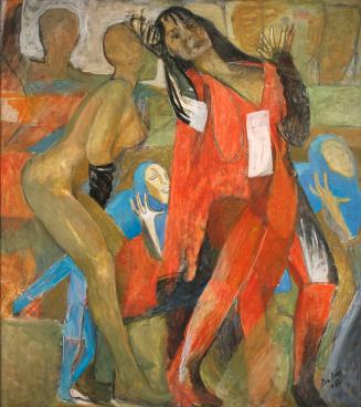 Éva Nagy, Zwei Frauen, 1983, Öl auf Leinwand, 140 x 123 cm, Belvedere, Wien, Inv.-Nr. 10229