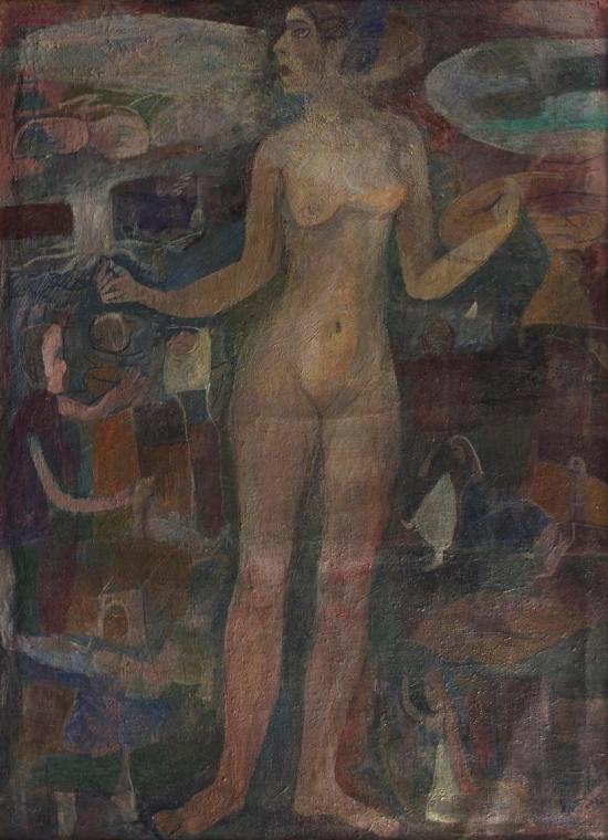 Éva Nagy, Akt einer Frau, 1972, Öl auf Leinwand, 199,5 x 145,5 cm, Belvedere, Wien, Inv.-Nr. 10 ...