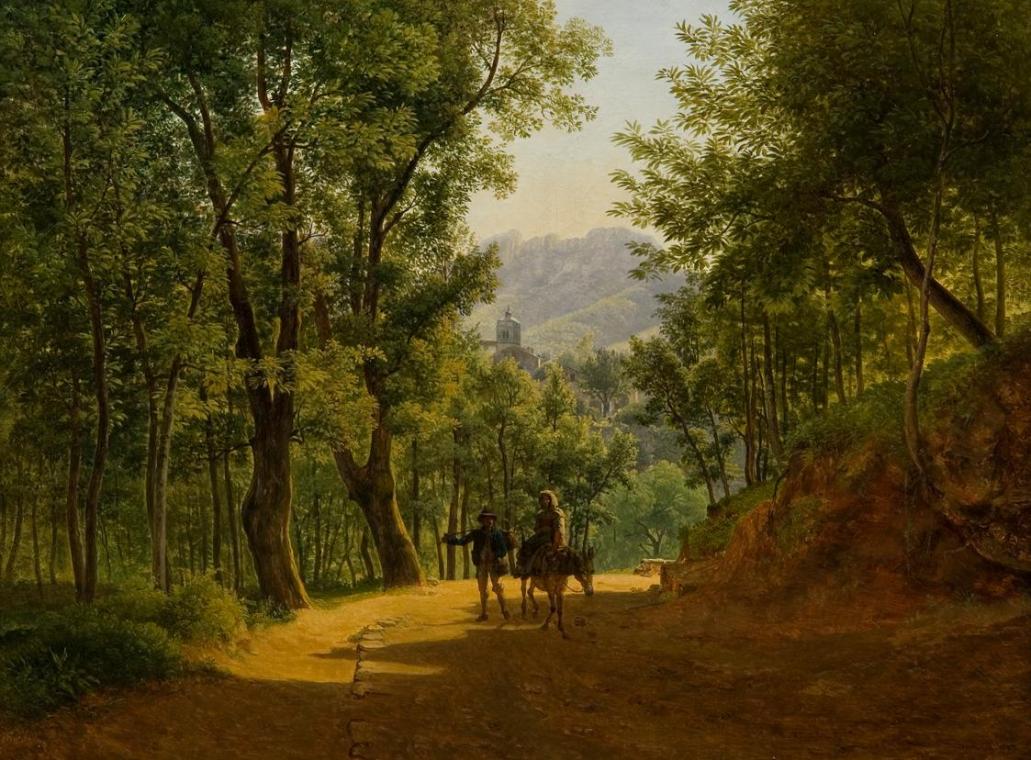 Joseph Rebell, Italienische Landschaft, 1827, Öl auf Leinwand, 47,5 x 63 cm, Belvedere, Wien, I ...