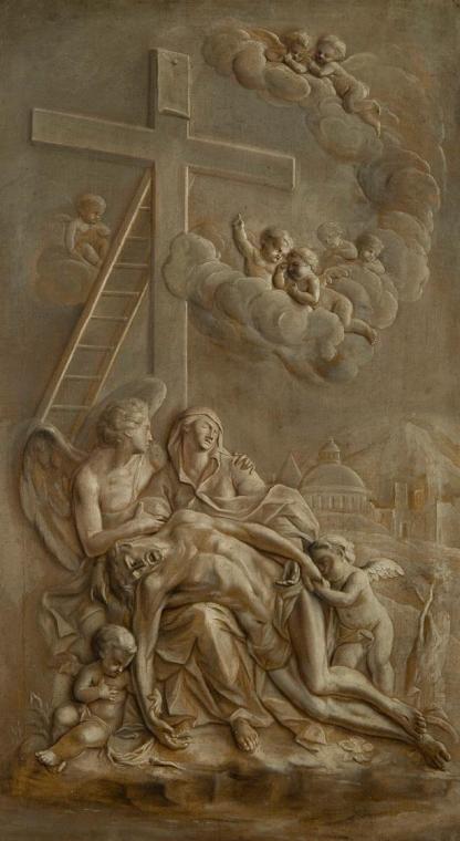 Jakob Kellner, nach Georg Raphael Donner, Beweinung Christi, Öl auf Leinwand, 76 x 43,2 cm, Bel ...