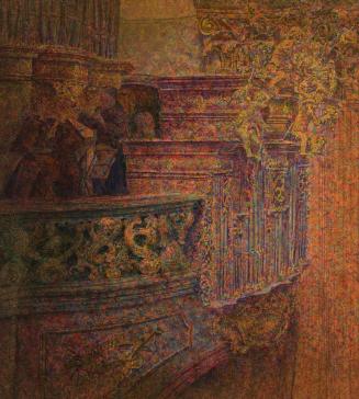 Leopold Blauensteiner, Kirche im Stift Melk, um 1907, Öl auf Karton, 60 x 56 cm, Belvedere, Wie ...