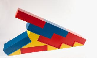 Roland Goeschl, Mauerstück, 1986, Holz, farbig gefasst, 40 × 83 × 13 cm, Belvedere, Wien, Inv.- ...