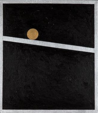 Gerwald Rockenschaub, Ohne Titel, 1985, Öl auf Leinwand, 40 x 35 x 2 cm, Dauerleihgabe Ernst Pl ...