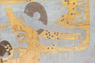 Gustav Klimt, Beethovenfries: Die Sehnsucht nach Glück findet Stillung in der Poesie - Tafel 7, ...