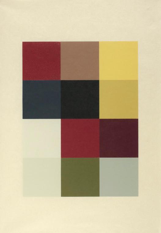 Sherrie Levine, After Mondrian, 1989, Holzschnitt auf Japanpapier. Blatt aus einer Serie von vi ...