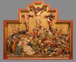 Znaimer Altar, um 1440/1445, Reliefs in Lindenholz auf Fichtenholz-Brettern, originaler Eichenh ...
