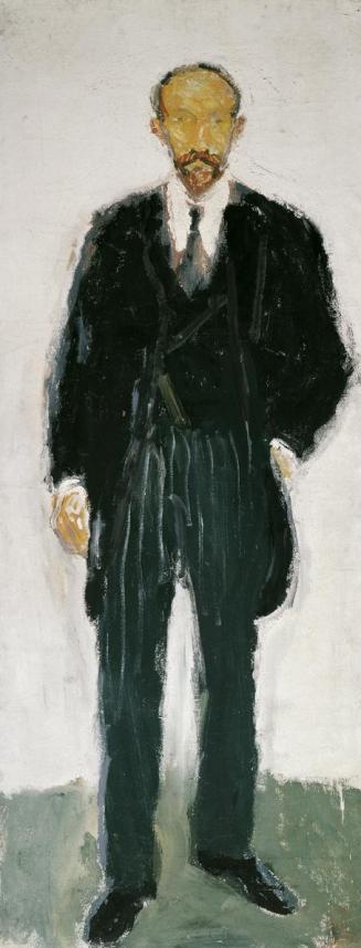 Richard Gerstl, Porträt Prof. Ernst Diez, vor dem Sommer 1907, Öl auf Leinwand, 184 x 74 cm, Be ...