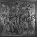 Conrad Laib, Kreuzigung Christi, 1449, Malerei auf Fichtenholz, 179 x 179 cm, Rahmenmaße: 198 x ...