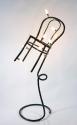 Götz Bury, Froher elektrischer Stuhl, 2000, Stahlrohr, Leuchtmittel, 150 × 50 × 50 cm, Belveder ...