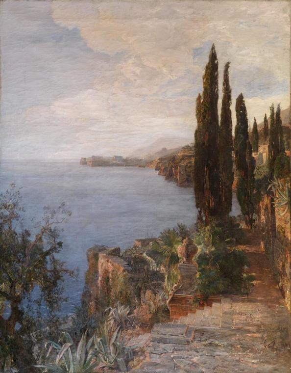 Emil Jakob Schindler, An der dalmatinischen Küste bei Ragusa, 1888, Öl auf Leinwand, 152 x 120  ...