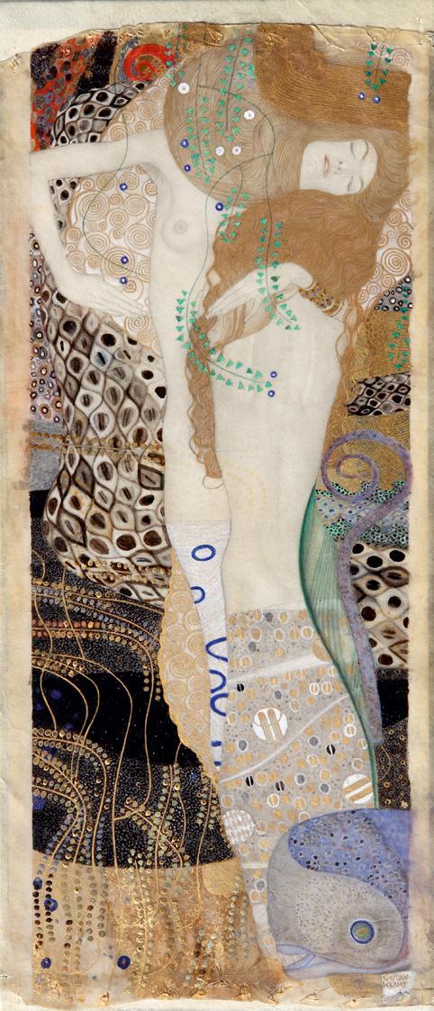 Gustav Klimt, Freundinnen (Wasserschlangen I), 1904 (geringfügige Ergänzungen 1907), Aquarell,  ...