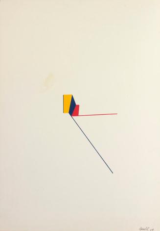 Roland Goeschl, Ohne Titel, um 1974, Buntstift auf Papier, 45 × 31,2 cm, Belvedere, Wien, Inv.- ...