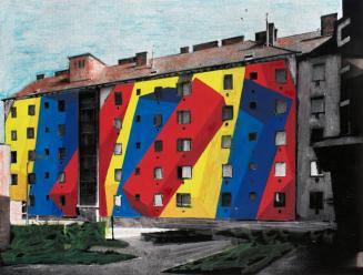 Roland Goeschl, Fassadengestaltung, 1972, Gouache auf S/W Fotografie, 42 x 30 cm, Belvedere, Wi ...