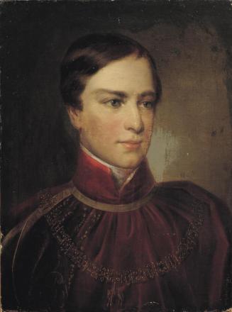 Michael Moritz Daffinger, Der junge Kaiser Franz Joseph I., 1849, Öl auf Leinwand auf Karton, 5 ...