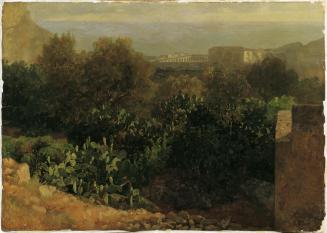 Thomas Ender, Südliche Landschaft mit Kakteen, um 1837 (?), Öl auf Papier, 33,5 x 47,5 cm, Belv ...