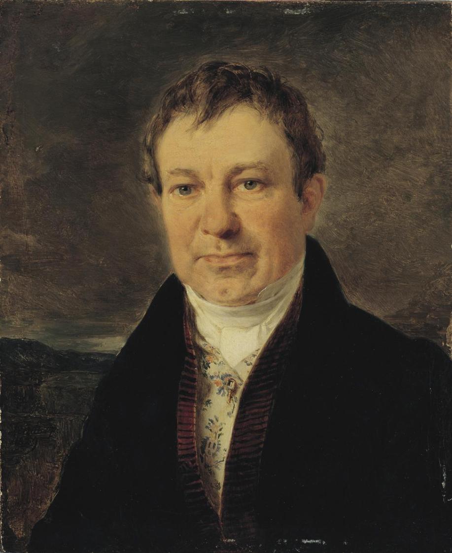 Peter Fendi, Der Schriftsteller August Rockert, 1829, Öl auf Holz, 23,2 x 19 cm, Belvedere, Wie ...
