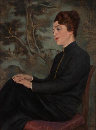 Emil Orlik, Damenporträt, undatiert, Öl auf Holz, 69,5 x 52 cm, Belvedere, Wien, Inv.-Nr. 10674
