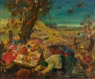 Oskar Laske, Schlaraffenland, um 1934, Öl auf Leinwand, 100 × 120 cm, Belvedere, Wien, Inv.-Nr. ...