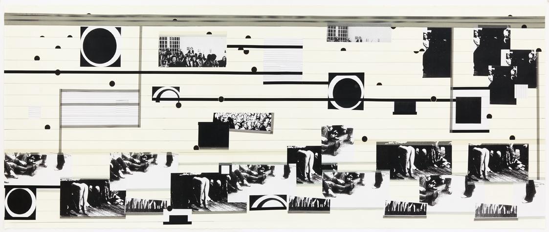 Carola Dertnig, Again Audience / Collage 8, 2012, Collage, 123,4 × 300 cm, Belvedere, Wien, Inv ...