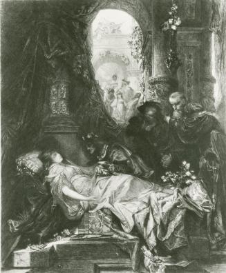 Hans Makart, Die scheintote Julia Capulet, 1869, Öl auf Papier und Leinwand, 196 x 166 cm, Belv ...