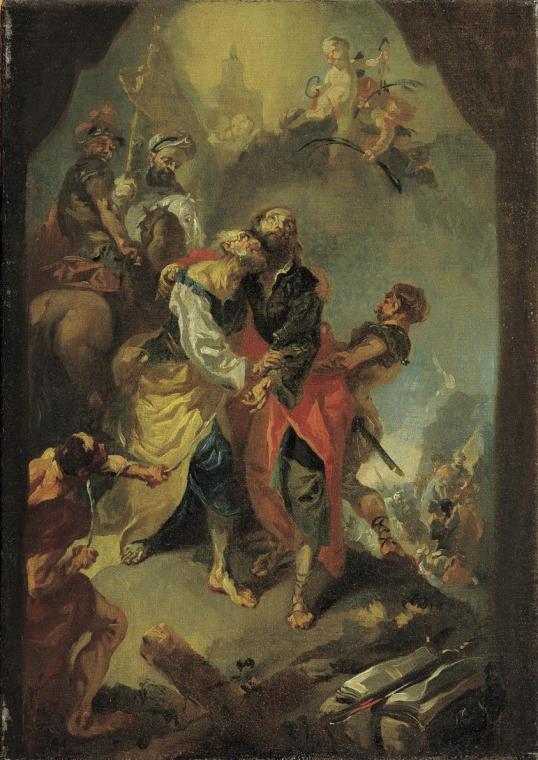 Franz Anton Maulbertsch (Werkstatt), Abschied der Apostel Petrus und Paulus vor ihrem Martertod ...