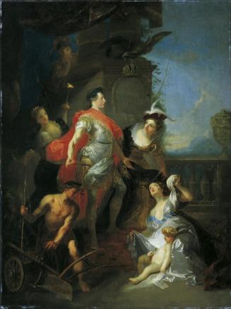 Franz Anton Maulbertsch, Glorifikation Kaiser Josephs II., vor 1777, Öl auf Leinwand, 79 x 59 c ...
