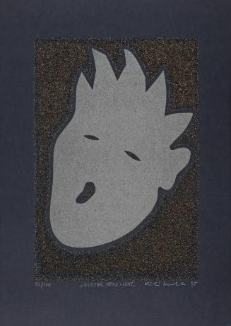 Kiki Kogelnik, Glitter Head Light, 1995, Muranoglassplitter und Siebdruck, 70 × 50 cm, Belveder ...