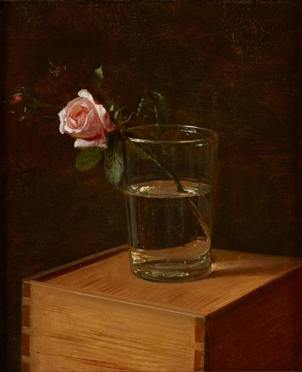Franz Krüger, Rose im Glas, 1849, Öl auf Karton auf Leinwand, 30,5 x 26,5 cm, Belvedere, Wien,  ...