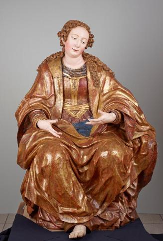 Hans Spindler, Sitzende Muttergottes, um 1627, Holz, teilweise farbig gefasst und vergoldet, H: ...