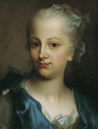 Christian Seybold, Mädchen in blauem Kleid, vor 1749, Öl auf Kupfer, 40 x 32 cm, Belvedere, Wie ...