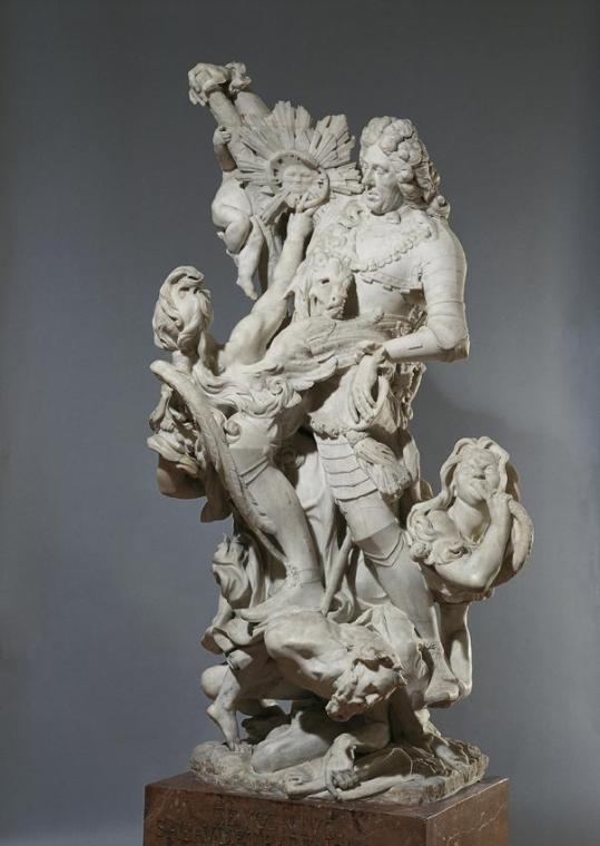 Balthasar Permoser, Apotheose des Prinzen Eugen von Savoyen, um 1718/1721, Marmor, H: 230 cm, B ...