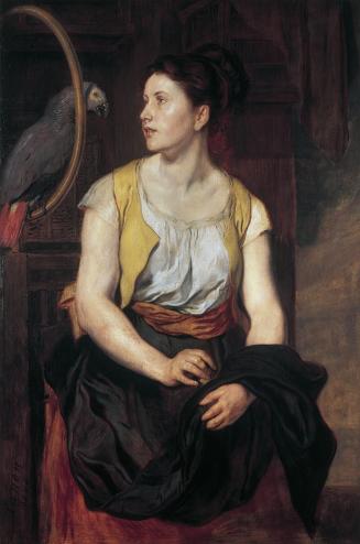Hans Canon, Mädchen mit Papagei, 1876, Öl auf Leinwand, 126 x 84,6 cm, Belvedere, Wien, Inv.-Nr ...