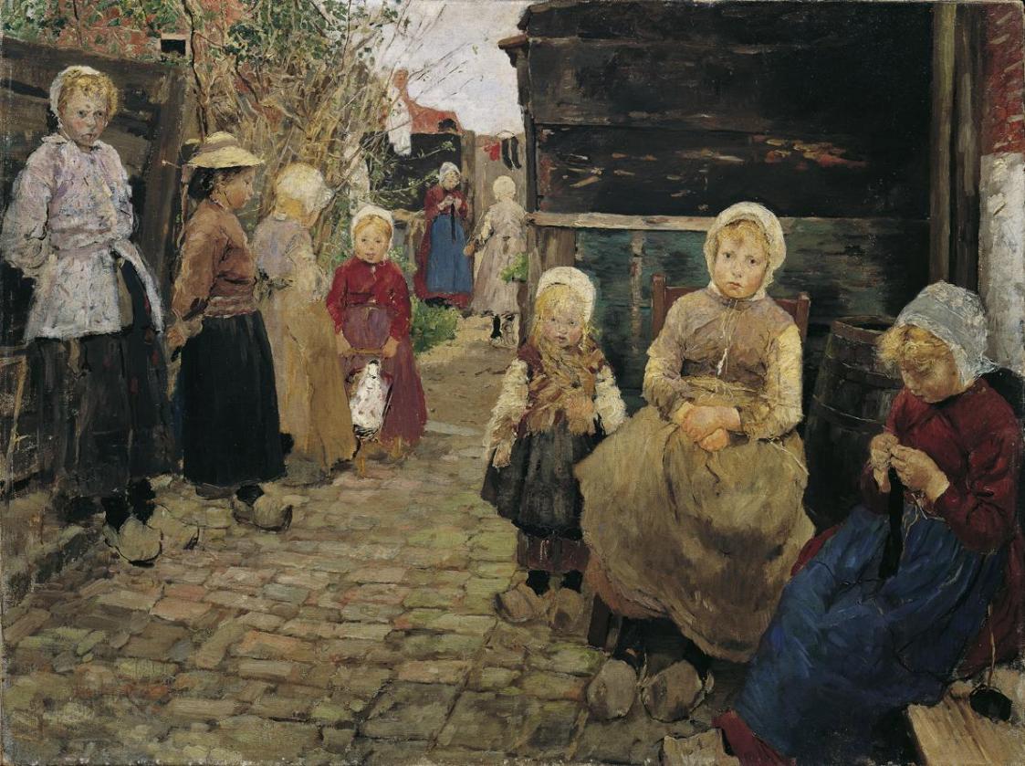 Fritz von Uhde, Fischerkinder in Zandvoort, 1882, Öl auf Leinwand, 60,2 x 80,2 cm, Belvedere, W ...