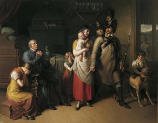 Johann Peter Krafft, Der Abschied des Landwehrmannes, 1813, Öl auf Leinwand, 281 x 351 cm, Belv ...